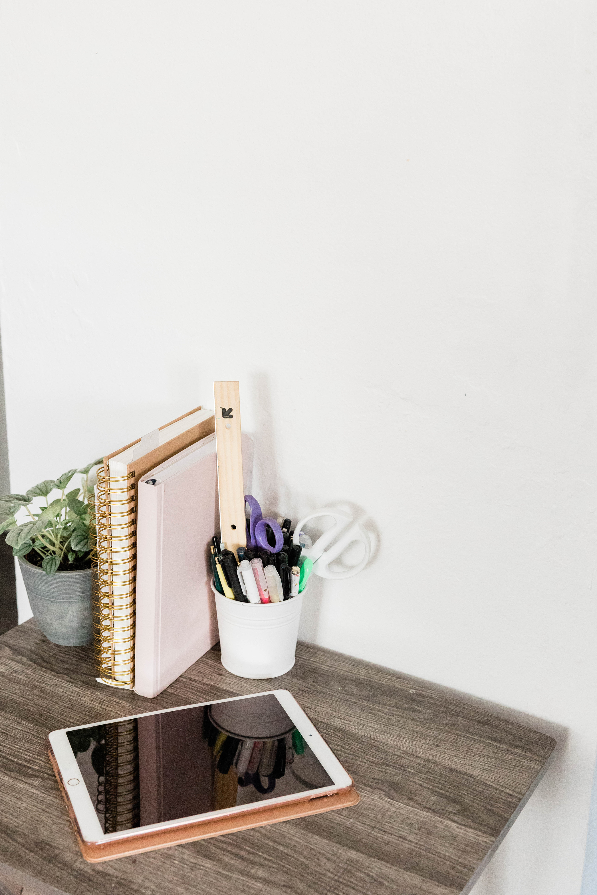 Tablet on Wooden Desk